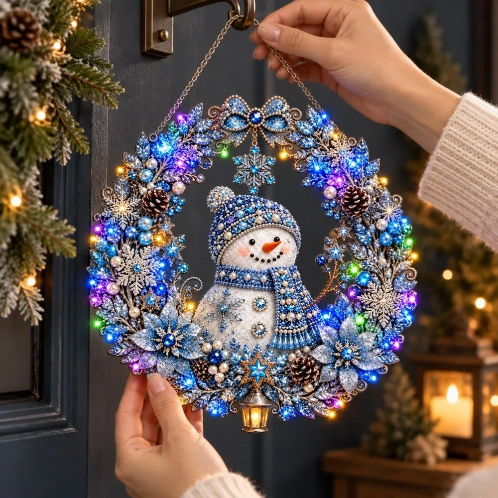SparkleWreath™ 🎄✨ — DIY LED Diamond Art