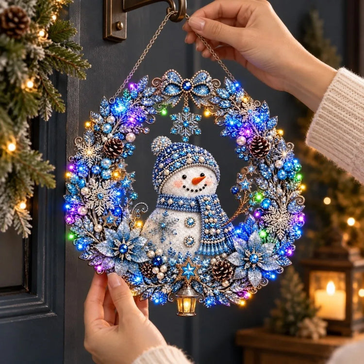 SparkleWreath™ 🎄✨ — DIY LED Diamond Art