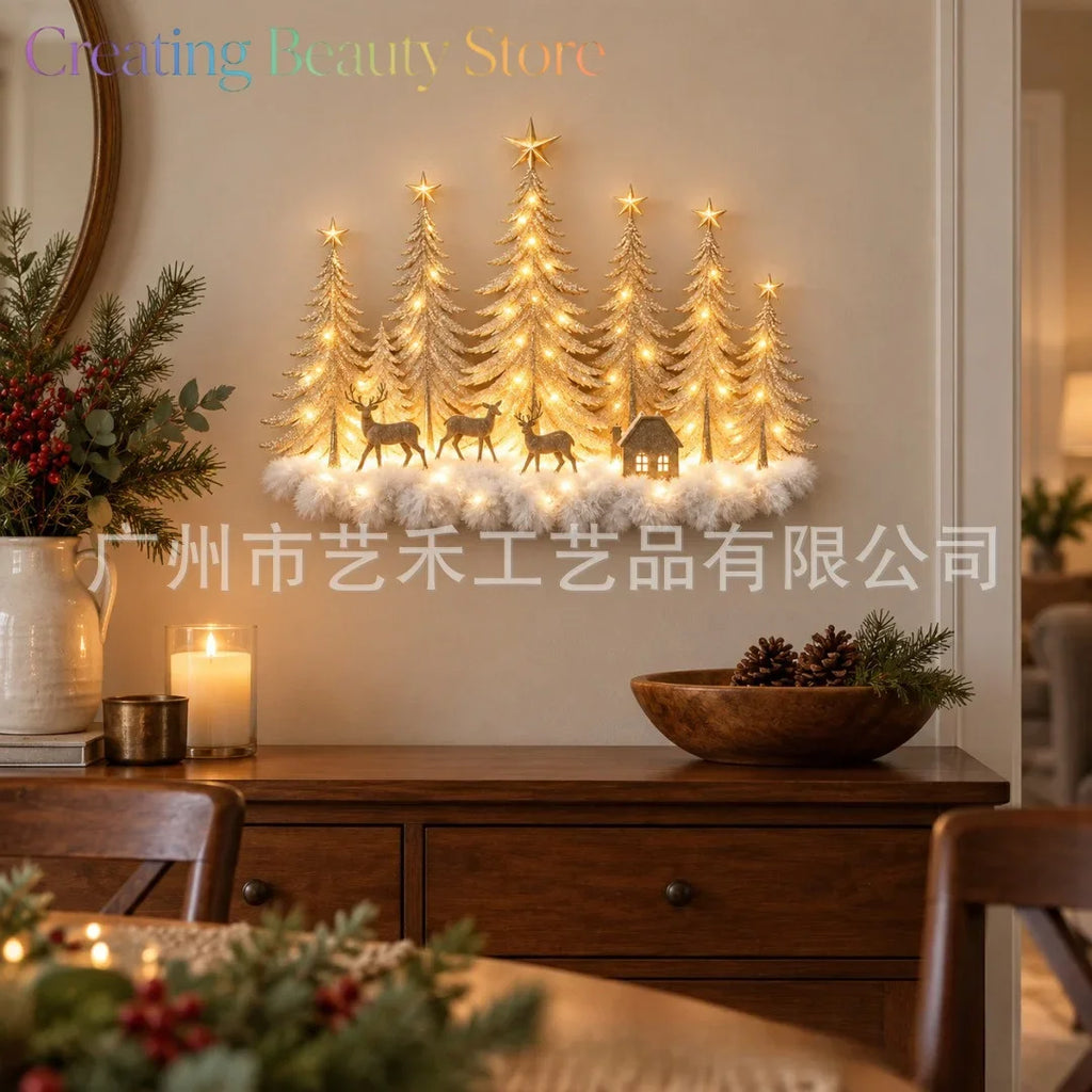 WinterGlow™ Wall Décor 🦌✨ — 3D Woodland Scene with Warm Lights