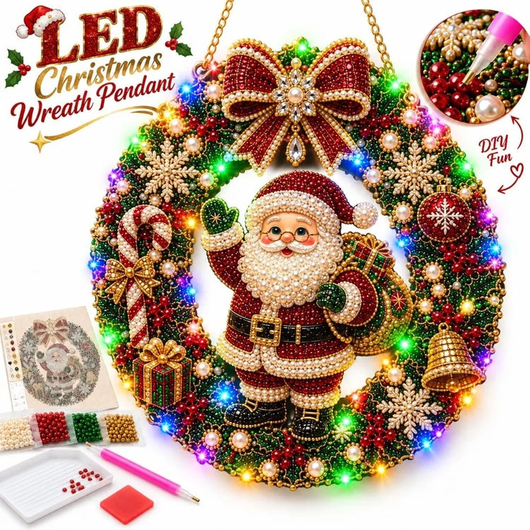 SparkleWreath™ 🎄✨ — DIY LED Diamond Art