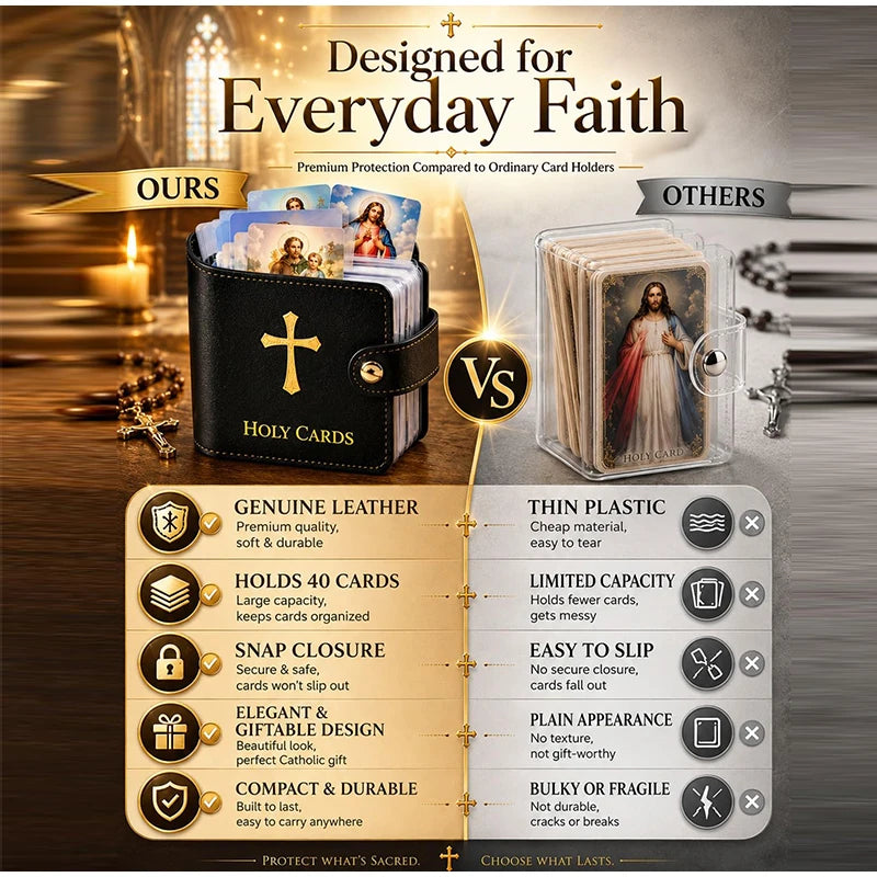 FaithKeeper™ Card Holder ✝️🤎 — Protect Your Holy Cards in Style