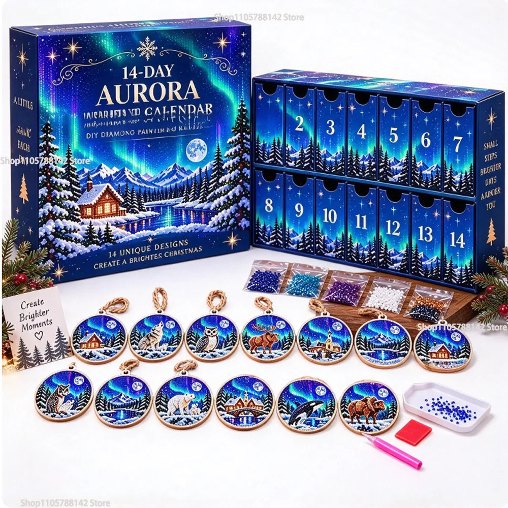 AuroraCraft™ Advent Kit 🎄💎 — 14 Days of Sparkling DIY Fun