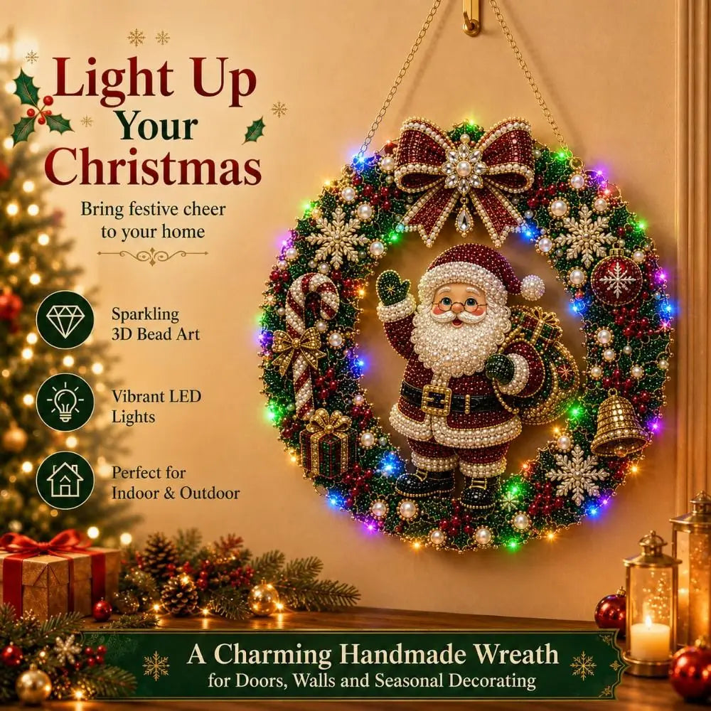 SparkleWreath™ 🎄✨ — DIY LED Diamond Art