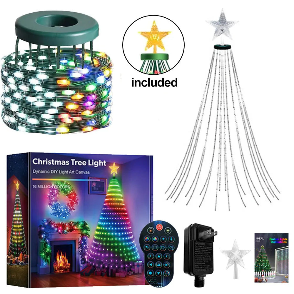 SyncGlow™ Tree Lights 🎄🎶 — App-Controlled RGB Music Sync