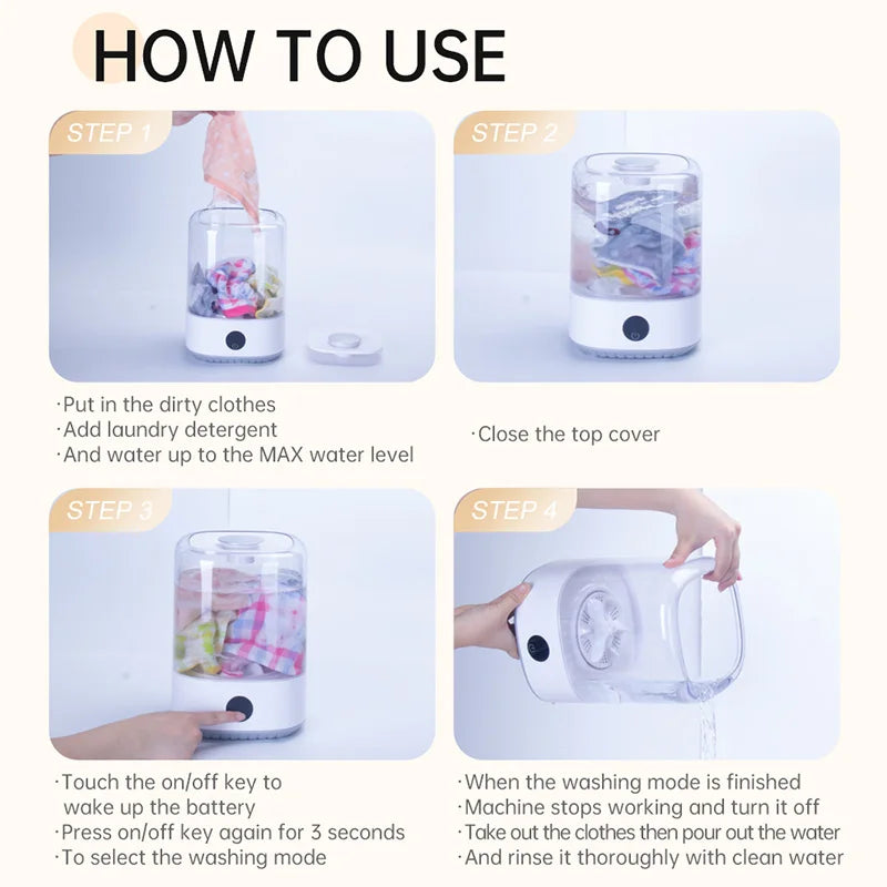 FreshWear Mini Washer – Quick, Hygienic & Effortless Cleaning!