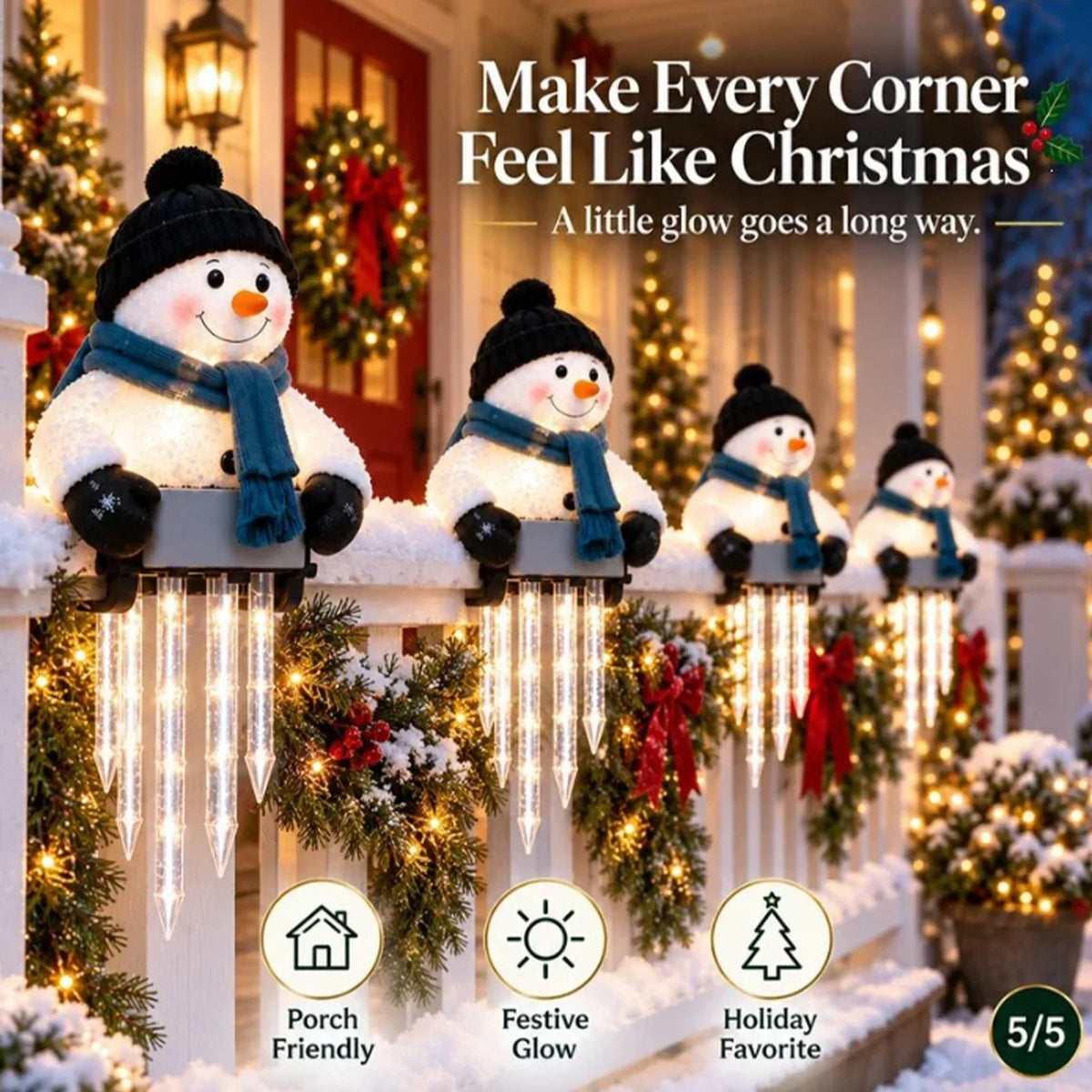 SnowGlow™ ⛄✨ — Magical Snowman Icicle Lights