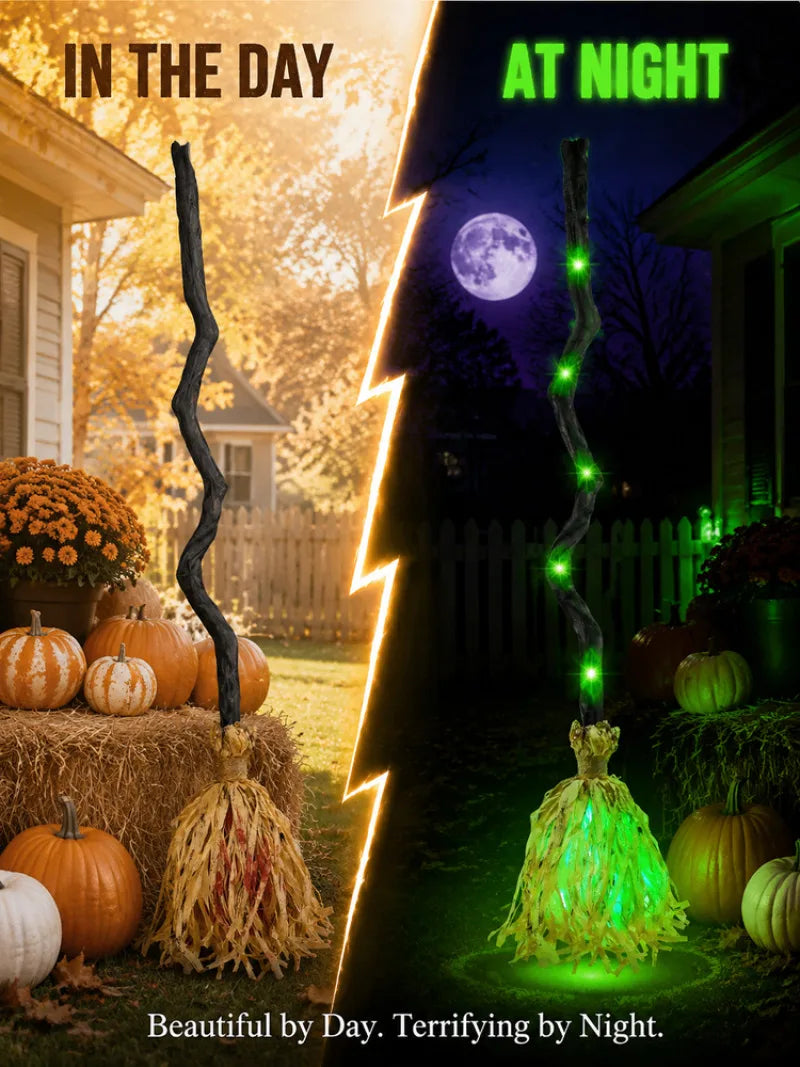 WitchGlow™ Broom 🧙‍♀️✨ — Spooky Lights & Sounds