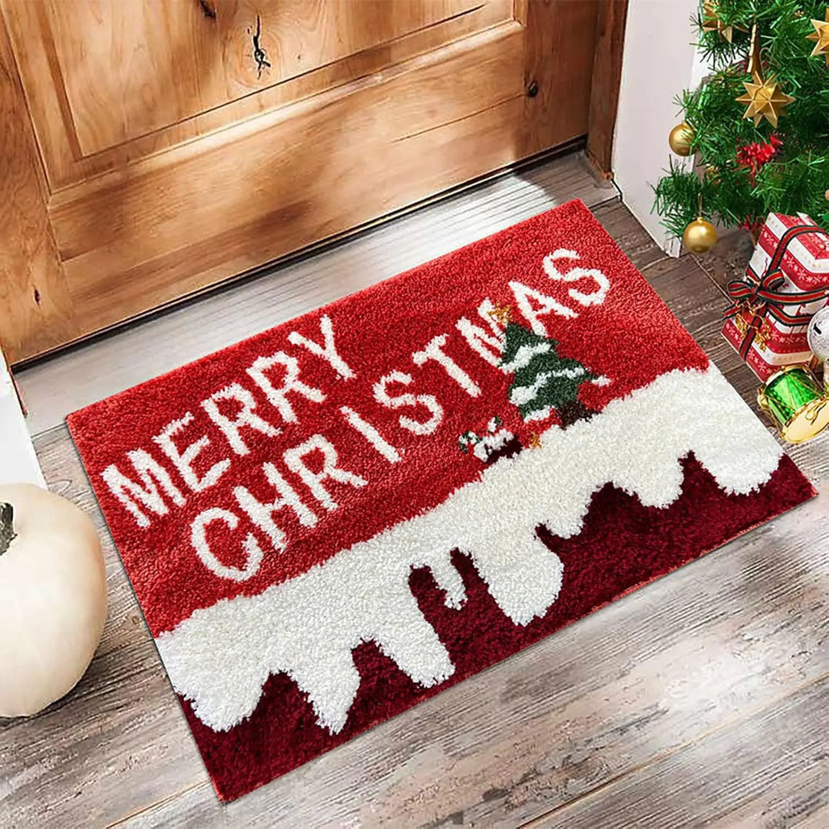 Christmas Door Mat Red Santa Claus Outdoor and indoor Gingerbread Man Carpet  New Year 2026 Merry Christmas Home Decor Foot Mat