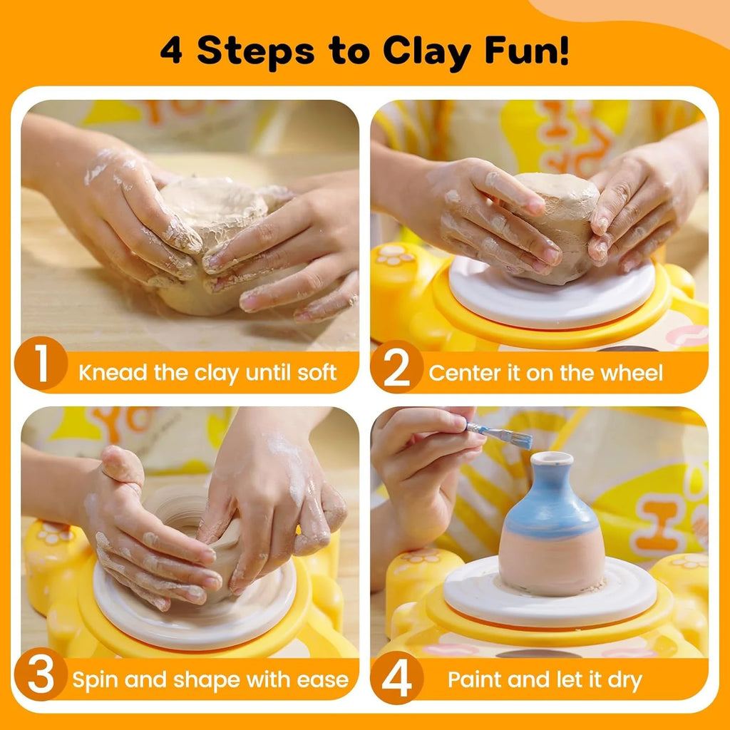ClayCraft™ Pottery Wheel 🏺🎨 — Create, Shape & Have Fun
