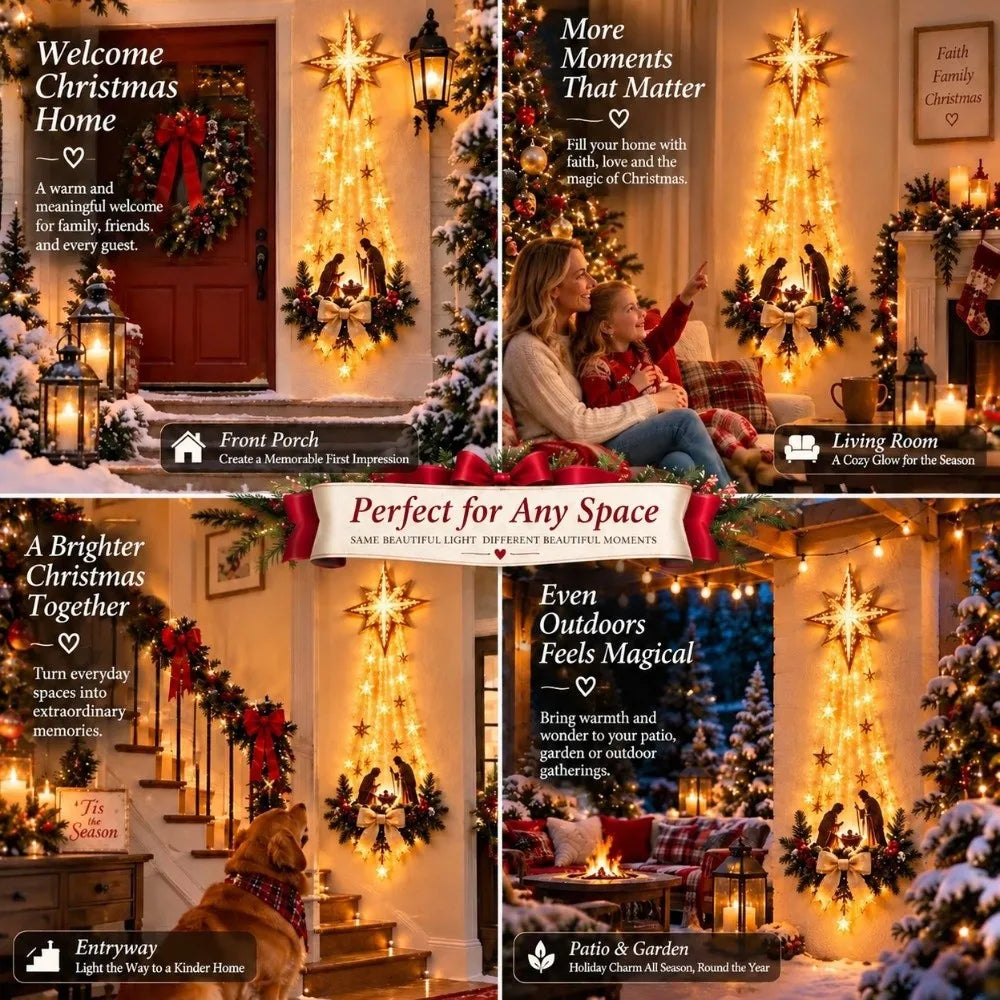 BethlehemGlow™ Star ✝️⭐ — Illuminated Nativity Wall Décor