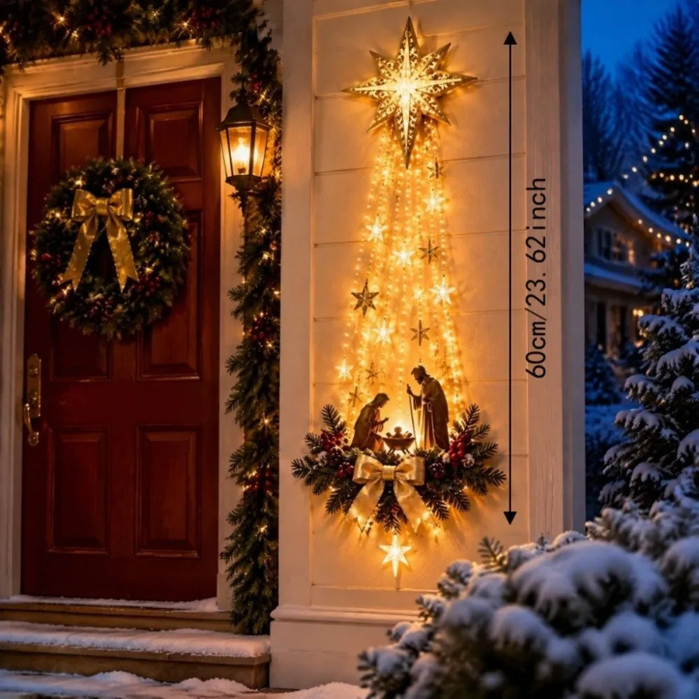 BethlehemGlow™ Star ✝️⭐ — Illuminated Nativity Wall Décor