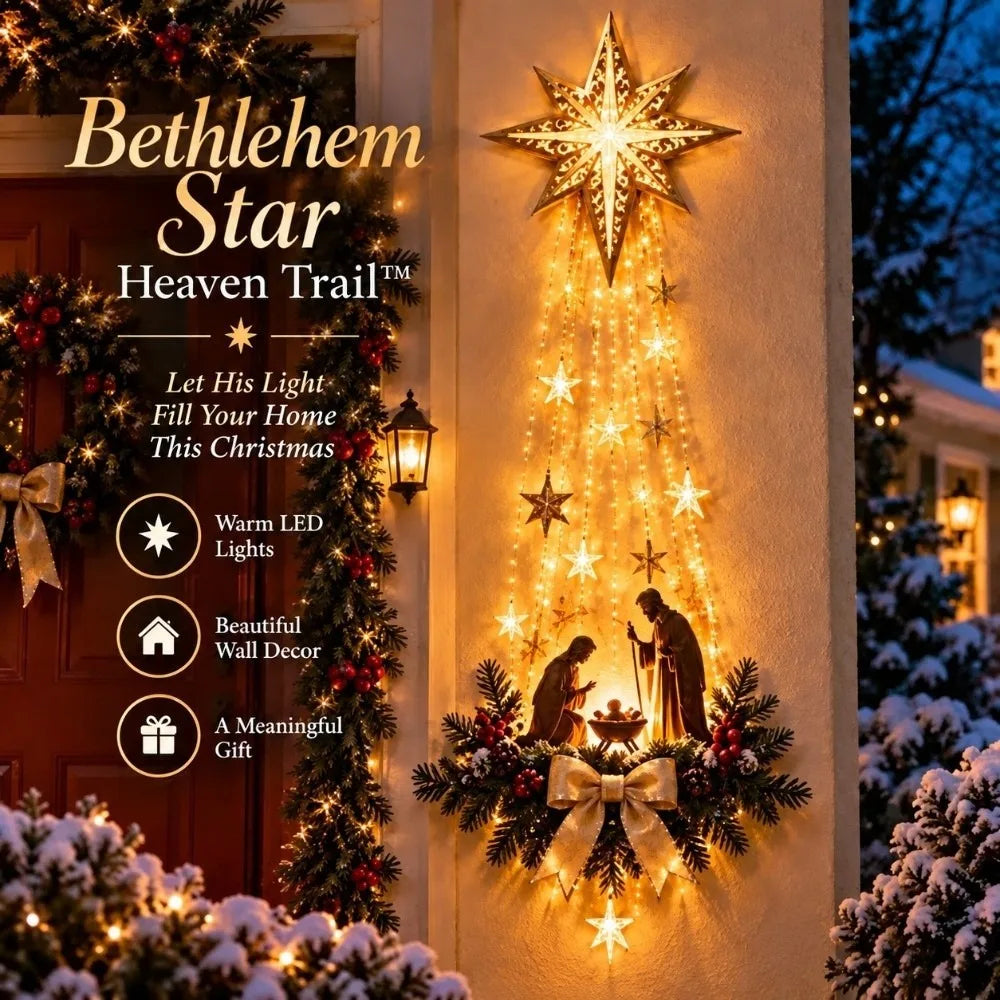 BethlehemGlow™ Star ✝️⭐ — Illuminated Nativity Wall Décor