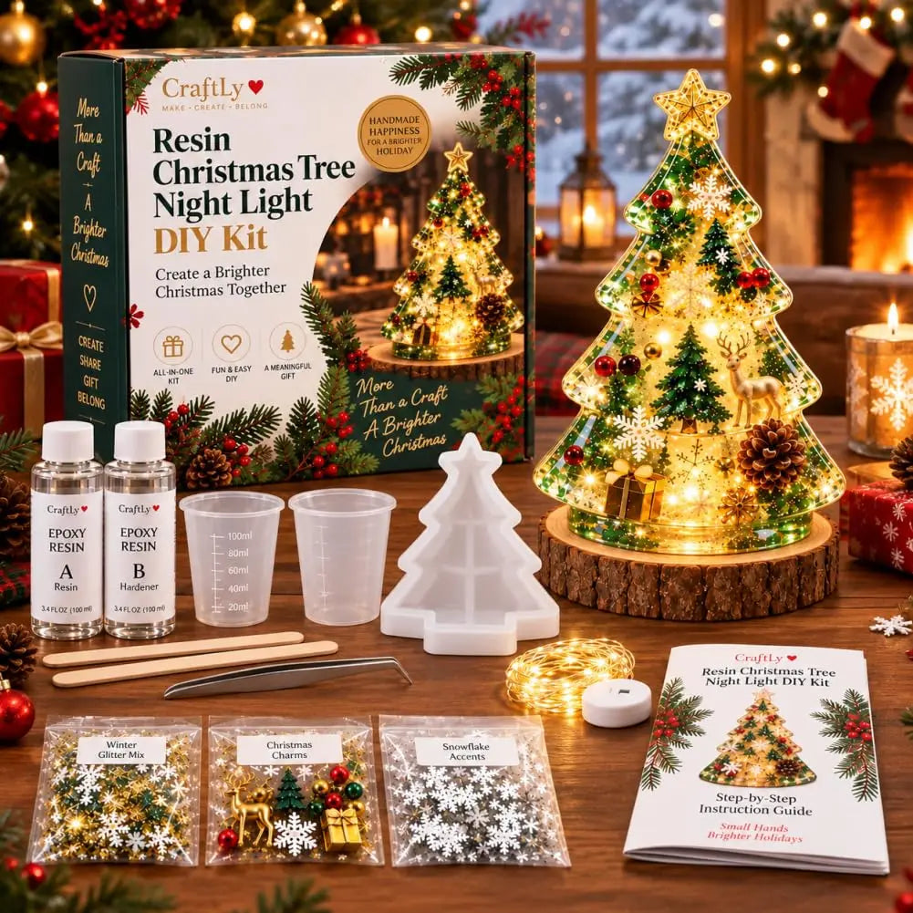 ResinGlow™ 🎄✨ — DIY Christmas Tree Night Light Kit
