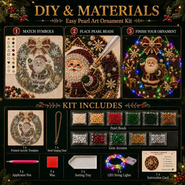 SparkleWreath™ 🎄✨ — DIY LED Diamond Art